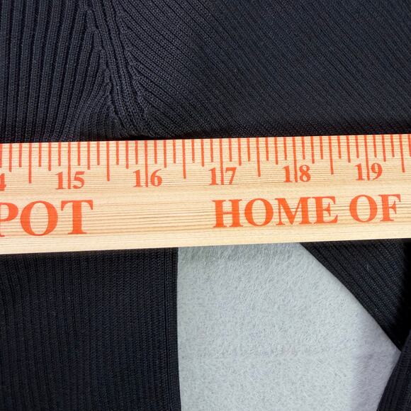 Ann Taylor LOFT Women’s Black Silk Blend Ribbed Turtleneck Sweater Size M - Picture 8 of 9